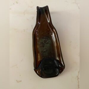 Brown Flattened Glass Beer Bottle Spoon Rest